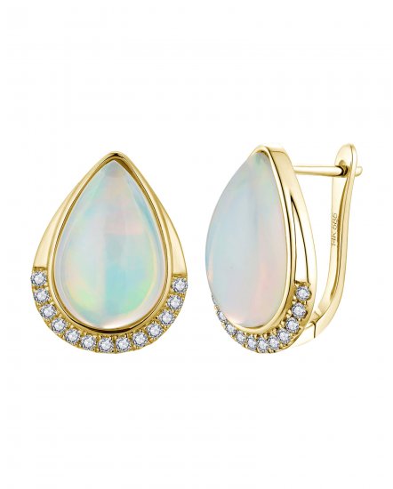 PEAR OPAL DIAMOND EARRINGS (TE2558)