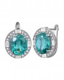 OVAL EMERALD DIAMOND EARRINGS (TE2563C)