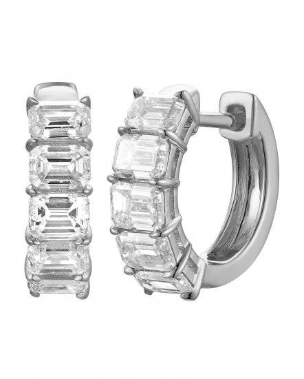 EMERALD CUT DIAMOND HUGGIES (TE2567)