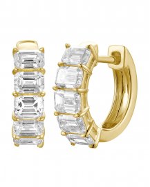 EMERALD CUT DIAMOND HUGGIES (TE2567)