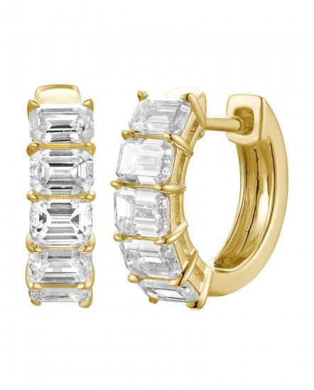 EMERALD CUT DIAMOND HUGGIES (TE2567)