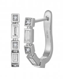 BAGUETTE DIAMOND HOOPS (TE2576)