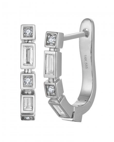 BAGUETTE DIAMOND HOOPS (TE2576)