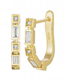 BAGUETTE DIAMOND HOOPS (TE2576)