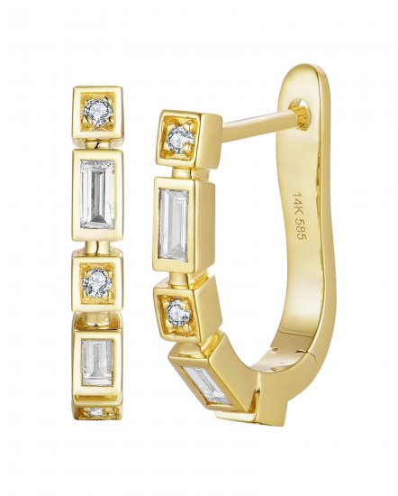 BAGUETTE DIAMOND HOOPS (TE2576)
