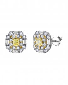 MULTI TONE CUSHION DIAMOND STUDS (TE2582)