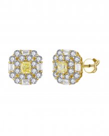 MULTI TONE CUSHION DIAMOND STUDS (TE2582)