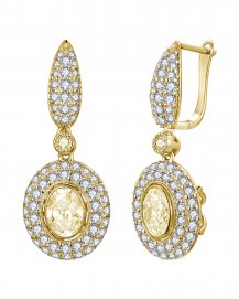 MULTI TONE OVAL DIAMOND DANGLING (TE2621)