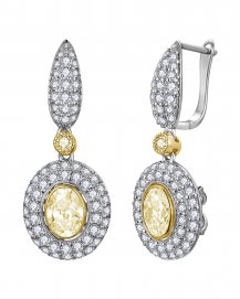 MULTI TONE OVAL DIAMOND DANGLING (TE2621)