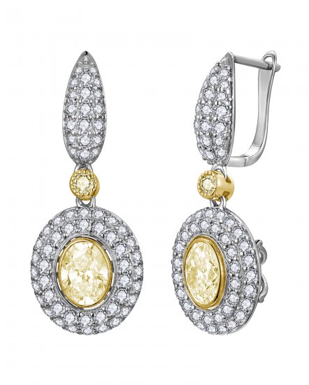 MULTI TONE OVAL DIAMOND DANGLING (TE2621)