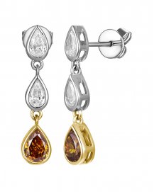 MULTI TONE PEAR DIAMOND DANGLING (TE2624)