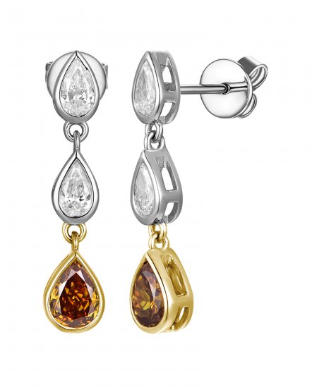 MULTI TONE PEAR DIAMOND DANGLING (TE2624)