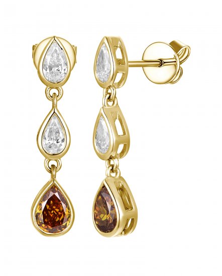 MULTI TONE PEAR DIAMOND DANGLING (TE2624)
