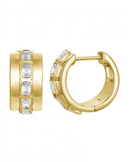 EMERALD CUT DIAMOND HUGGIES (TE2698)