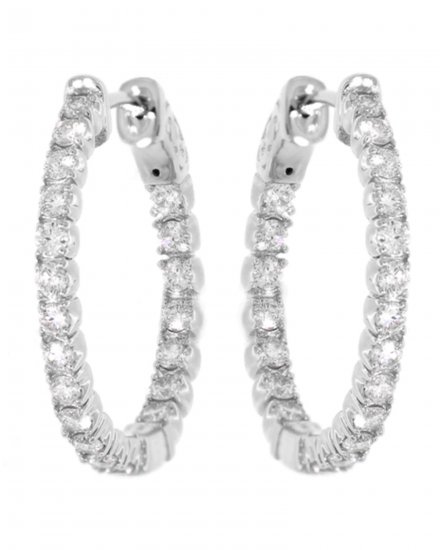  INSIDE OUTSIDE DIAMOND HOOPS (TE333)