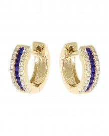 COLORED STONE DIAMOND HUGGIES (TE373)