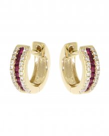 COLORED STONE DIAMOND HUGGIES (TE373)