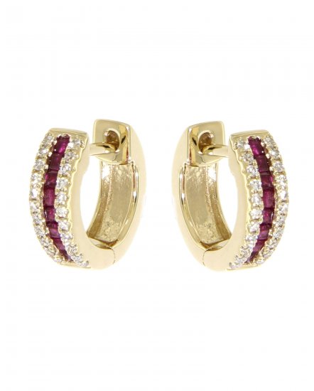 COLORED STONE DIAMOND HUGGIES (TE373)