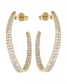 INSIDE OUTSIDE CURVED DIAMOND HOOPS (TE393)