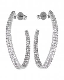 INSIDE OUTSIDE CURVED DIAMOND HOOPS (TE393)