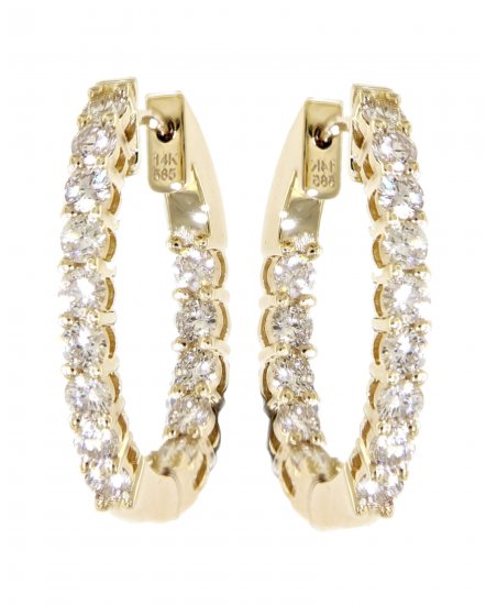 INSIDE OUTSIDE DIAMOND HOOPS (TE401)
