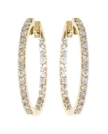  INSIDE OUTSIDE DIAMOND HOOPS (TE493)