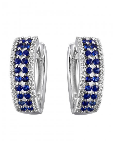 COLORED STONE DIAMOND HOOPS (TE499)