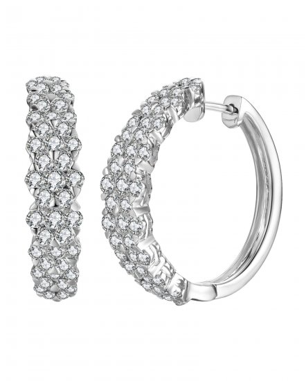 CLUSTER DIAMOND HOOPS (TE565)