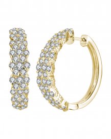 CLUSTER DIAMOND HOOPS (TE565)