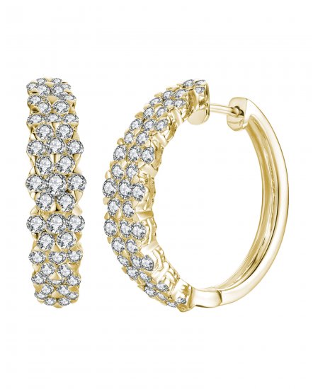 CLUSTER DIAMOND HOOPS (TE565)