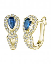 PEAR SAPPHIRE DIAMOND EARRINGS (TE657)