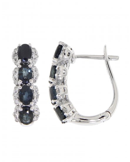 OVAL COLORED STONE DIAMOND HUGGIES (TE693)