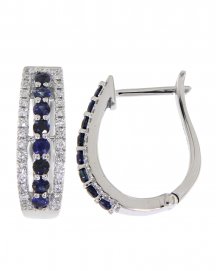 COLORED STONE DIAMOND HOOPS (TE694)