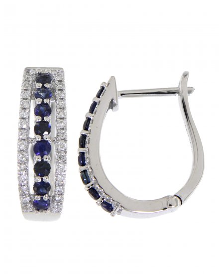 COLORED STONE DIAMOND HOOPS (TE694)