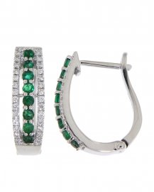 COLORED STONE DIAMOND HOOPS (TE694)