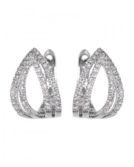  LEAF STYLE DIAMOND HUGGIES (TE702)