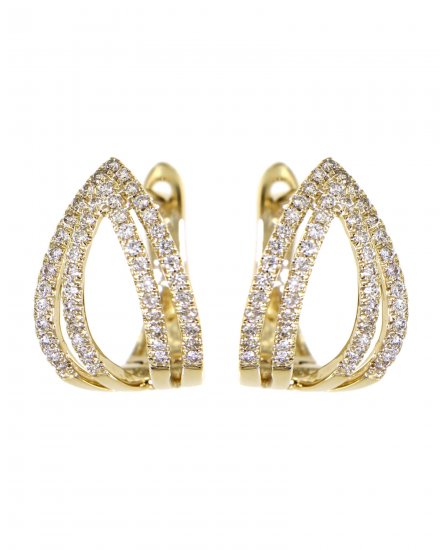  LEAF STYLE DIAMOND HUGGIES (TE702)