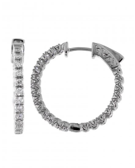 INSIDE OUTSIDE DIAMOND HOOPS (TE706)