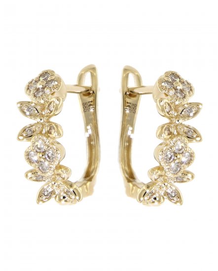 FOUR LEAF STYLE DIAMOND HUGGIES (TE747)