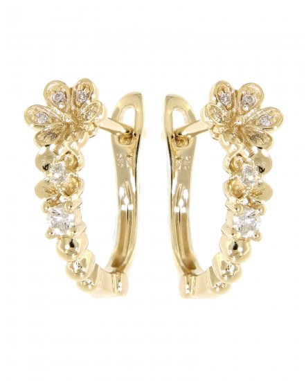  FLORAL STYLE DIAMOND HUGGIES (TE761)