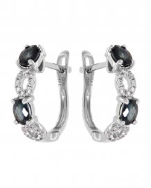 OVAL COLORED STONE DIAMOND HUGGIES (TE782)