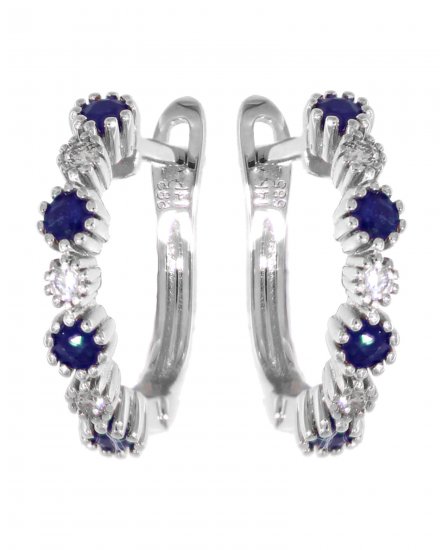 COLORED STONE DIAMOND HUGGIES (TE783)