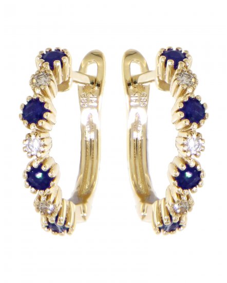 COLORED STONE DIAMOND HUGGIES (TE783)