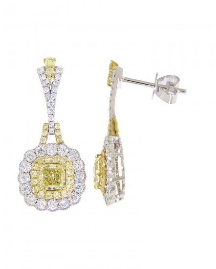 CUSHION MULTI TONE DIAMOND DANGLING (TE798)