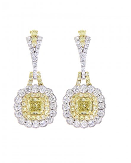 CUSHION MULTI TONE DIAMOND DANGLING (TE798)