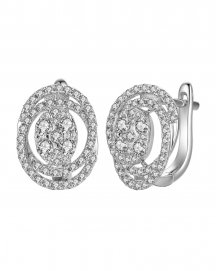 OVAL STYLE DIAMOND EARRINGS (TE826)