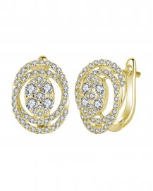 OVAL STYLE DIAMOND EARRINGS (TE826)