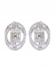 OVAL STYLE DIAMOND EARRINGS (TE827)