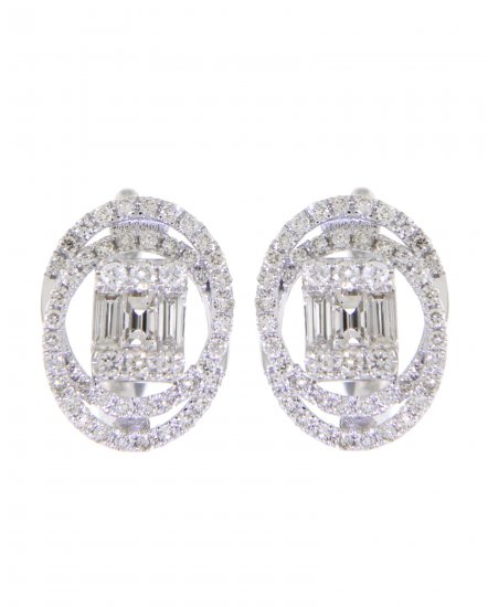 OVAL STYLE DIAMOND EARRINGS (TE827)