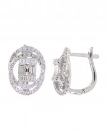OVAL STYLE DIAMOND EARRINGS (TE827)